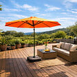 CONCEPT USINE - Parasol octogonal  350cm déporté orange en aluminium CASTILLO $ - vignette
