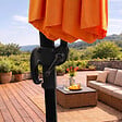 CONCEPT USINE - Parasol octogonal  350cm déporté orange en aluminium CASTILLO $ - vignette