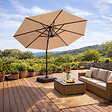 CONCEPT USINE - Parasol octogonal  350cm déporté taupe en aluminium CASTILLO - vignette