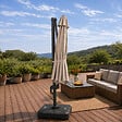 CONCEPT USINE - Parasol octogonal  350cm déporté taupe en aluminium CASTILLO - vignette