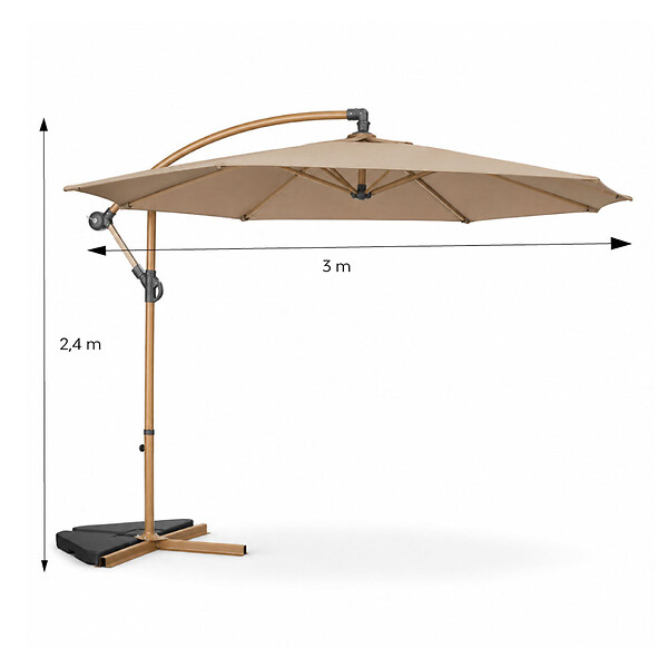 CONCEPT USINE - Parasol déporté octogonal  300 cm taupe PORTICCIO - large
