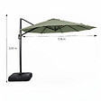 CONCEPT USINE - Parasol octogonal  350cm déporté vert en aluminium CASTILLO $ - vignette