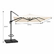 CONCEPT USINE - Parasol rectangulaire 4x3m déporté rotatif écru en aluminium CEZIR $ - vignette