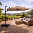 CONCEPT USINE - Parasol rectangulaire 3x4 déporté rotatif taupe en aluminium CEZIR - vignette