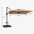 CONCEPT USINE - Parasol rectangulaire 3x4 déporté rotatif taupe en aluminium CEZIR - vignette