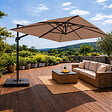 CONCEPT USINE - Parasol rectangulaire 3x4 déporté rotatif taupe en aluminium CEZIR - vignette