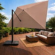 CONCEPT USINE - Parasol rectangulaire 3x4 déporté rotatif taupe en aluminium CEZIR - vignette