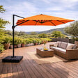 CONCEPT USINE - Parasol rectangulaire 3x4 déporté rotatif orange en aluminium CEZIR - vignette