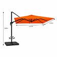 CONCEPT USINE - Parasol rectangulaire 3x4 déporté rotatif orange en aluminium CEZIR - vignette