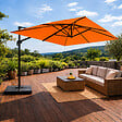 CONCEPT USINE - Parasol rectangulaire 3x4 déporté rotatif orange en aluminium CEZIR - vignette