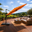CONCEPT USINE - Parasol rectangulaire 3x4 déporté rotatif orange en aluminium CEZIR - vignette
