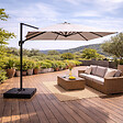 CONCEPT USINE - Parasol rectangulaire 3x4 déporté rotatif gris en aluminium CEZIR $ - vignette