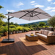 CONCEPT USINE - Parasol rectangulaire 3x4 déporté rotatif gris en aluminium CEZIR $ - vignette