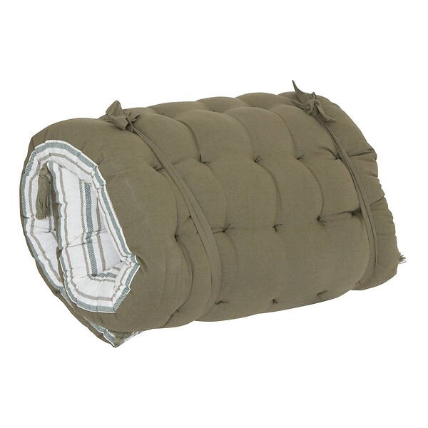 ATMOSPHERA - Coussin de sol Groove 120x60cm rayé vert - large