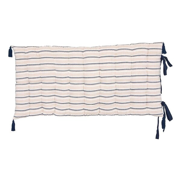 ATMOSPHERA - Coussin de sol Groove 120x60cm rayé bleu navy - large