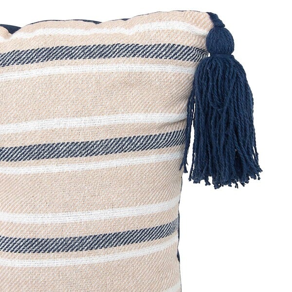 ATMOSPHERA - Coussin de sol Groove 120x60cm rayé bleu navy - large