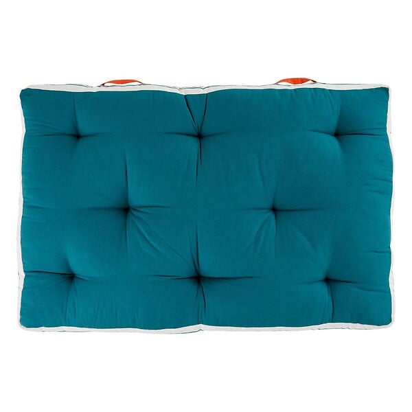 ATMOSPHERA - Coussin de sol d'extérieur "Yucatan" bleu canard 120x80cm - large