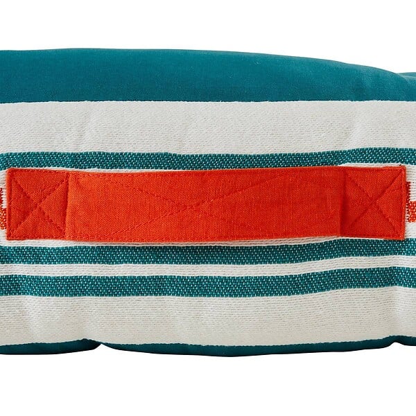 ATMOSPHERA - Coussin de sol d'extérieur "Yucatan" bleu canard 120x80cm - large