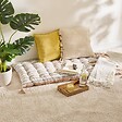 ATMOSPHERA - Coussin de sol Groove 120x60cm rayé beige lin - vignette