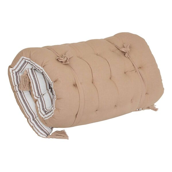 ATMOSPHERA - Coussin de sol Groove 120x60cm rayé beige lin - large