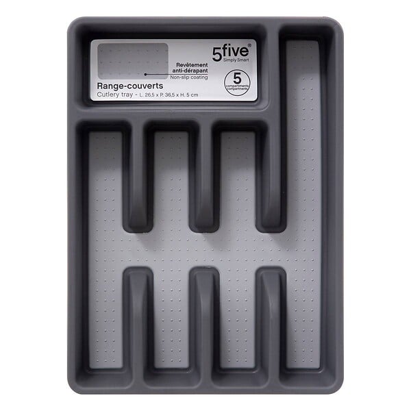 5 FIVE SIMPLY SMART - Range-couverts 5 compartiments antidérapant - large