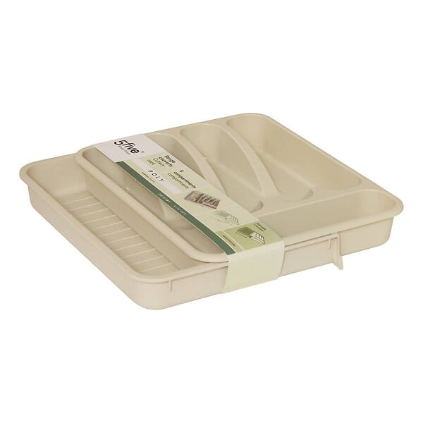5 FIVE SIMPLY SMART - Range-couverts Poly extensible 6 compartiments beige - large