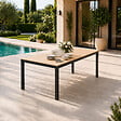 CONCEPT USINE - Table de jardin 190cm 8 personnes avec plateau en verre trempé effet bois BRISBANE - vignette