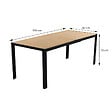 CONCEPT USINE - Table de jardin 190cm 8 personnes avec plateau en verre trempé effet bois BRISBANE - vignette