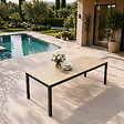 CONCEPT USINE - Table de jardin 190cm 8 personnes avec plateau en verre trempé effet bois BRISBANE - vignette