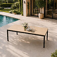 CONCEPT USINE - Table de jardin 190cm 8 personnes avec plateau en verre trempé effet bois BRISBANE - vignette