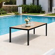 CONCEPT USINE - Table de jardin 240cm 10 personnes avec plateau en verre trempé effet bois BRISBANE - vignette