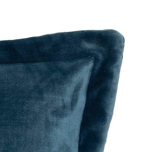 ATMOSPHERA - Coussin flanelle Cuddly bleu égéen 53x53cm - large