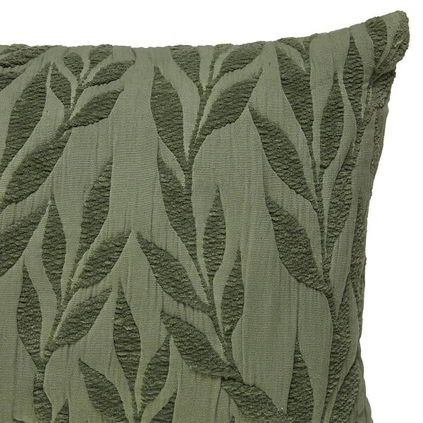 ATMOSPHERA - Coussin motif jacquard "Lehto" coton vert clair 58x38cm - large
