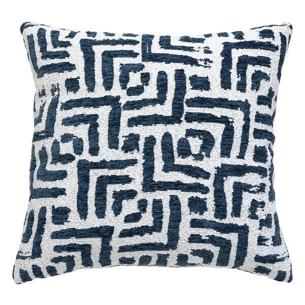 ATMOSPHERA - Housse de coussin Jeni chenille bleu égéen 40x40cm - large