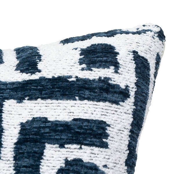 ATMOSPHERA - Housse de coussin Jeni chenille bleu égéen 40x40cm - large