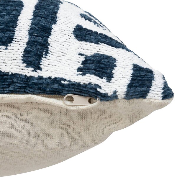 ATMOSPHERA - Housse de coussin Jeni chenille bleu égéen 40x40cm - large
