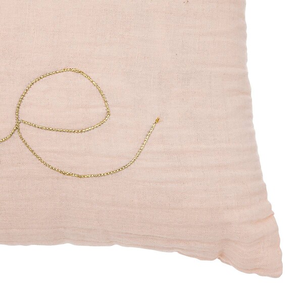 ATMOSPHERA - Coussin rectangulaire "Lili" en gaze de coton 50x30cm rose - large