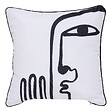 ATMOSPHERA - Housse de coussin d'extérieur Nolan 40x40cm déperlant blanc - vignette