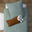 ATMOSPHERA - Coussin rectangulaire "Lili" en gaze de coton 50x30cm marron - vignette