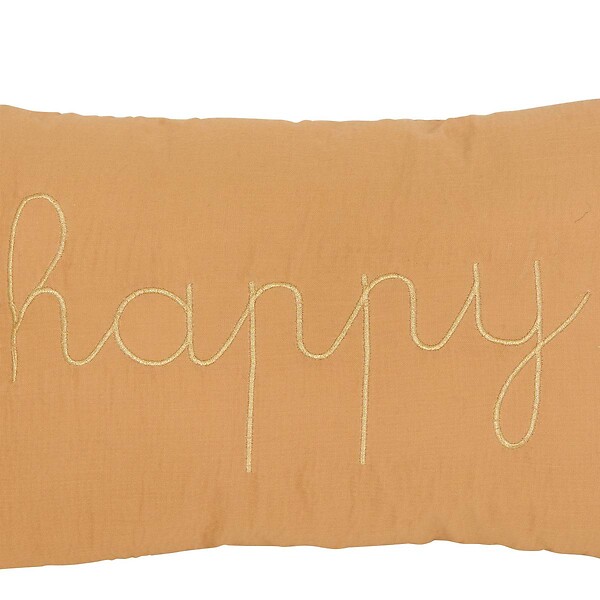 ATMOSPHERA - Coussin rectangulaire "Lili" en gaze de coton 50x30cm marron - large