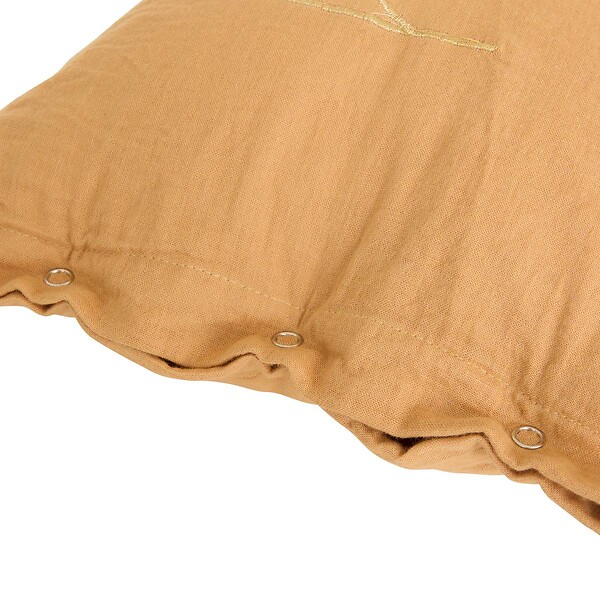 ATMOSPHERA - Coussin rectangulaire "Lili" en gaze de coton 50x30cm marron - large