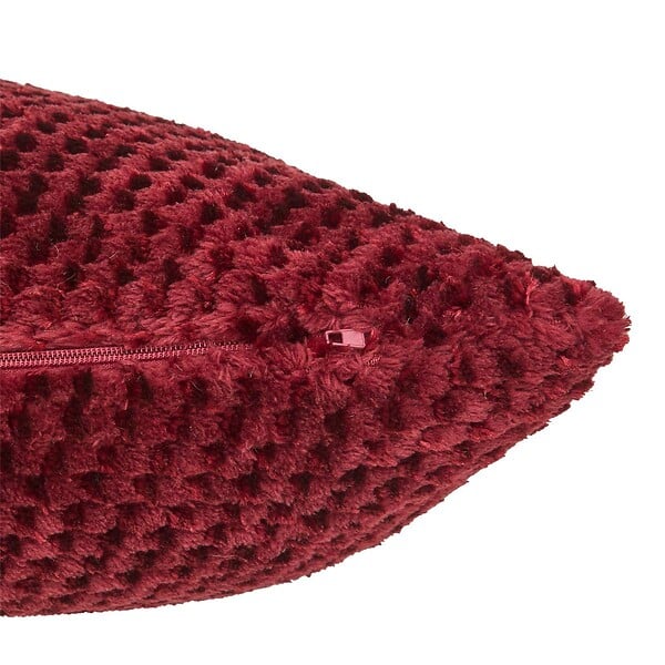 ATMOSPHERA - Coussin Lyno rouge grenat 40x40cm - large