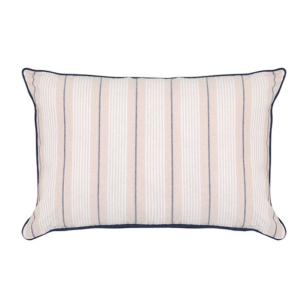ATMOSPHERA - Coussin Groove 58x38cm rayé bleu navy - large