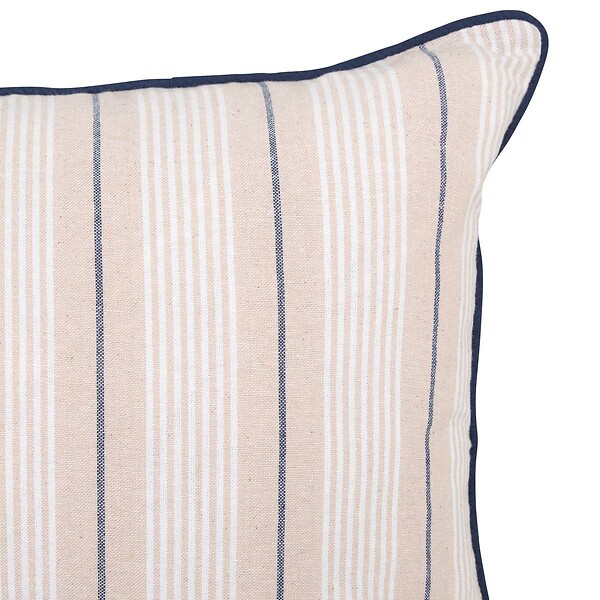 ATMOSPHERA - Coussin Groove 58x38cm rayé bleu navy - large