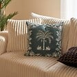 ATMOSPHERA - Coussin brodé The palm resort 45x45cm vert - vignette