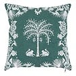 ATMOSPHERA - Coussin brodé The palm resort 45x45cm vert - vignette
