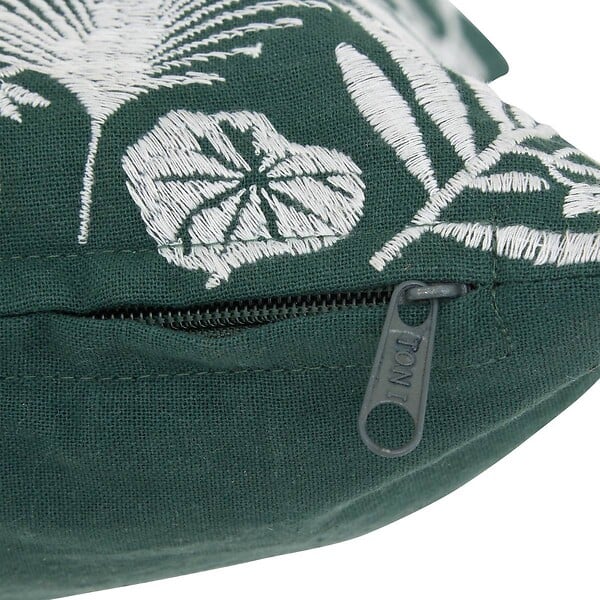 ATMOSPHERA - Coussin brodé The palm resort 45x45cm vert - large