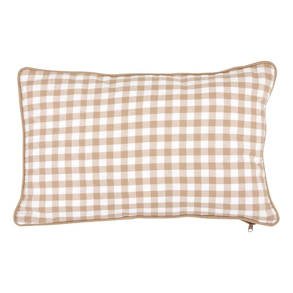 ATMOSPHERA - Coussin Groove 50x30cm vichy beige lin - large
