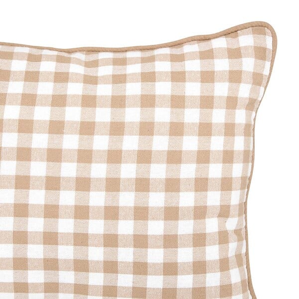 ATMOSPHERA - Coussin Groove 50x30cm vichy beige lin - large