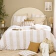 ATMOSPHERA - Coussin Groove 50x30cm vichy beige lin - vignette